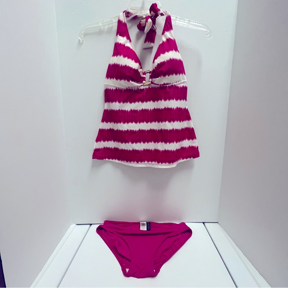 Ralph Lauren Hot Pink and White Tankini